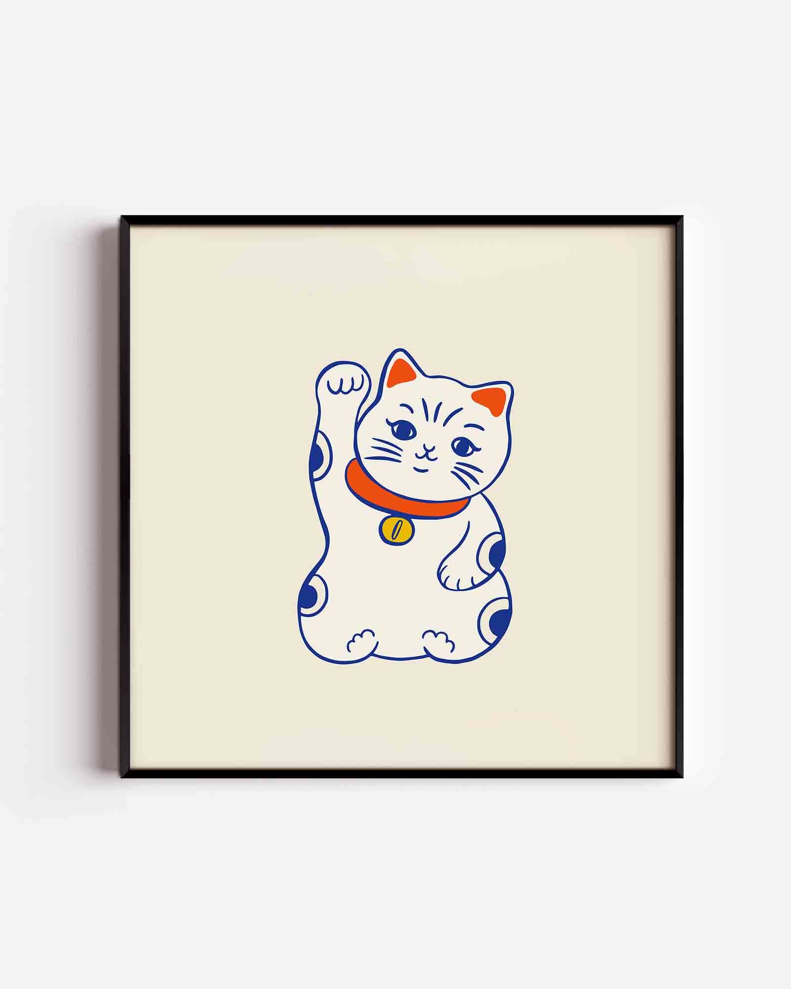 Kat met rode halsband Poster