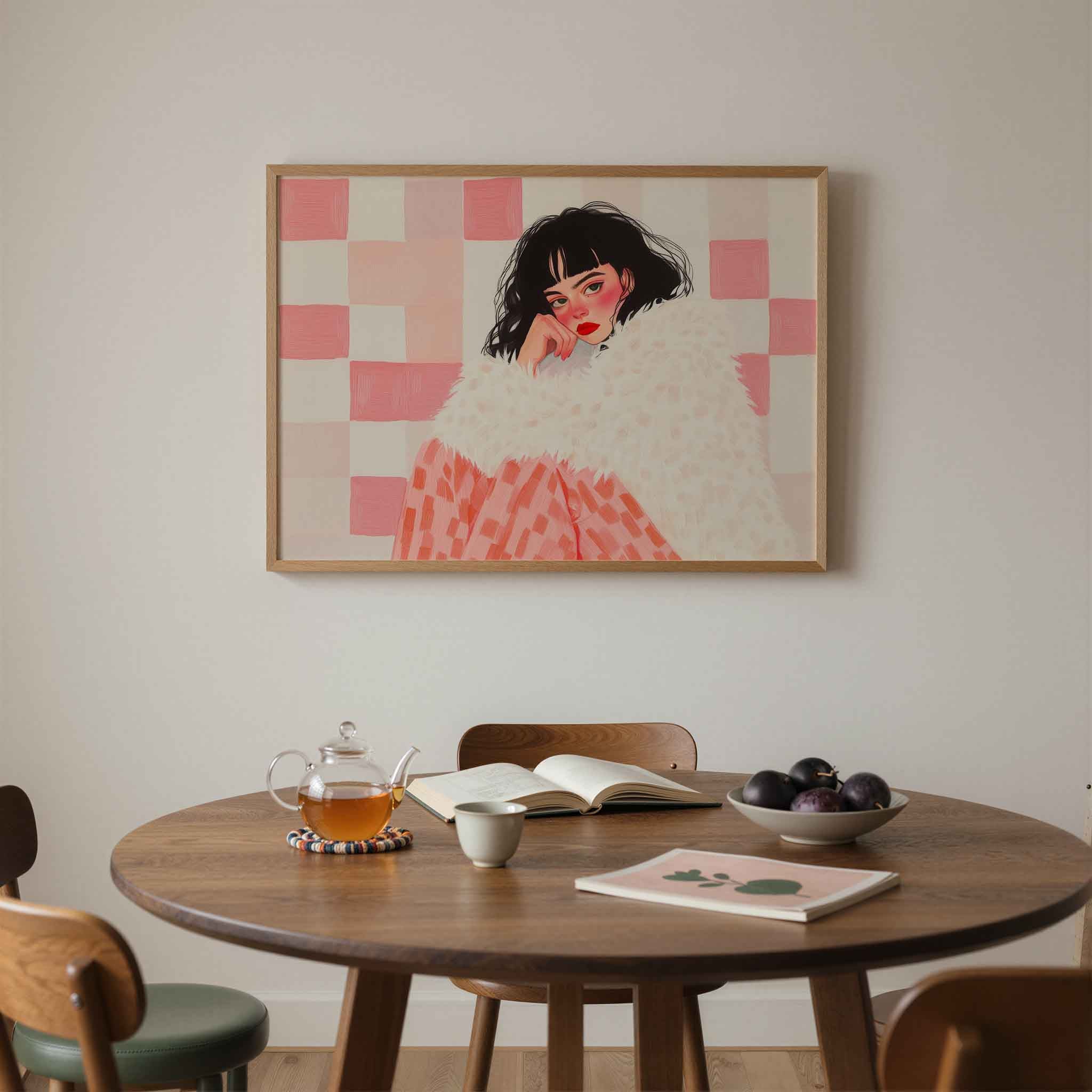 Vrouw met bontjas Poster