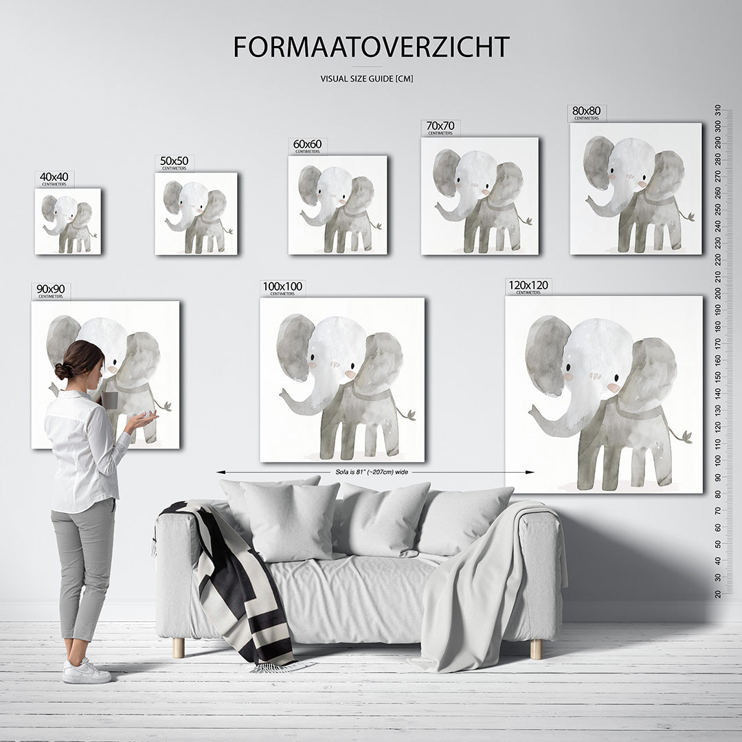 Schattige olifant illustratie Kunstwerk