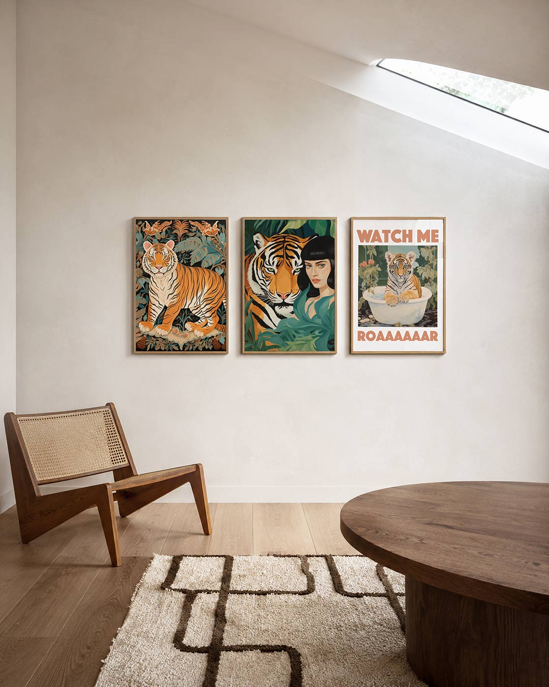 Tijger en bladeren Posterset