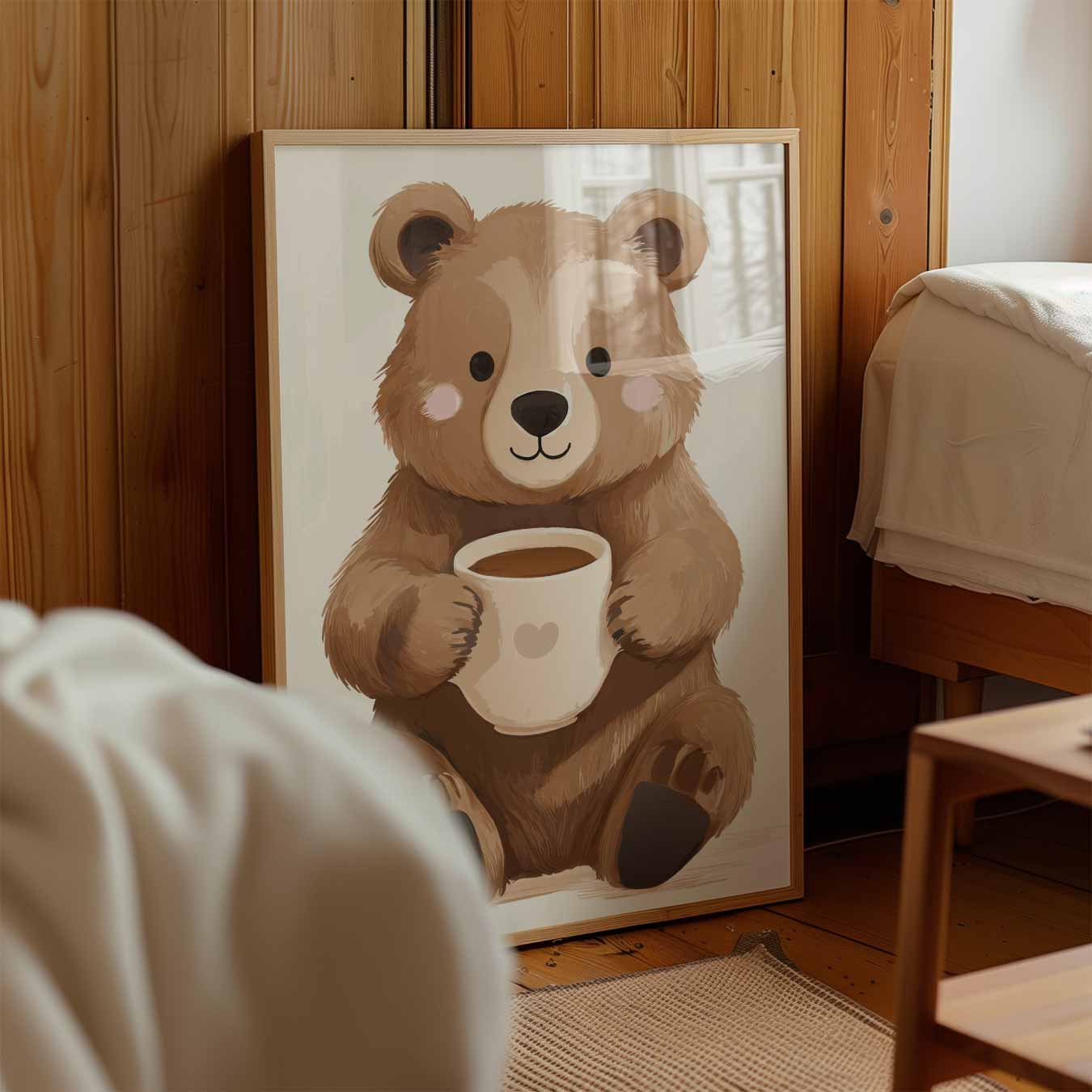 Schattige Berenposter met Koffie Poster-WallArtistic
