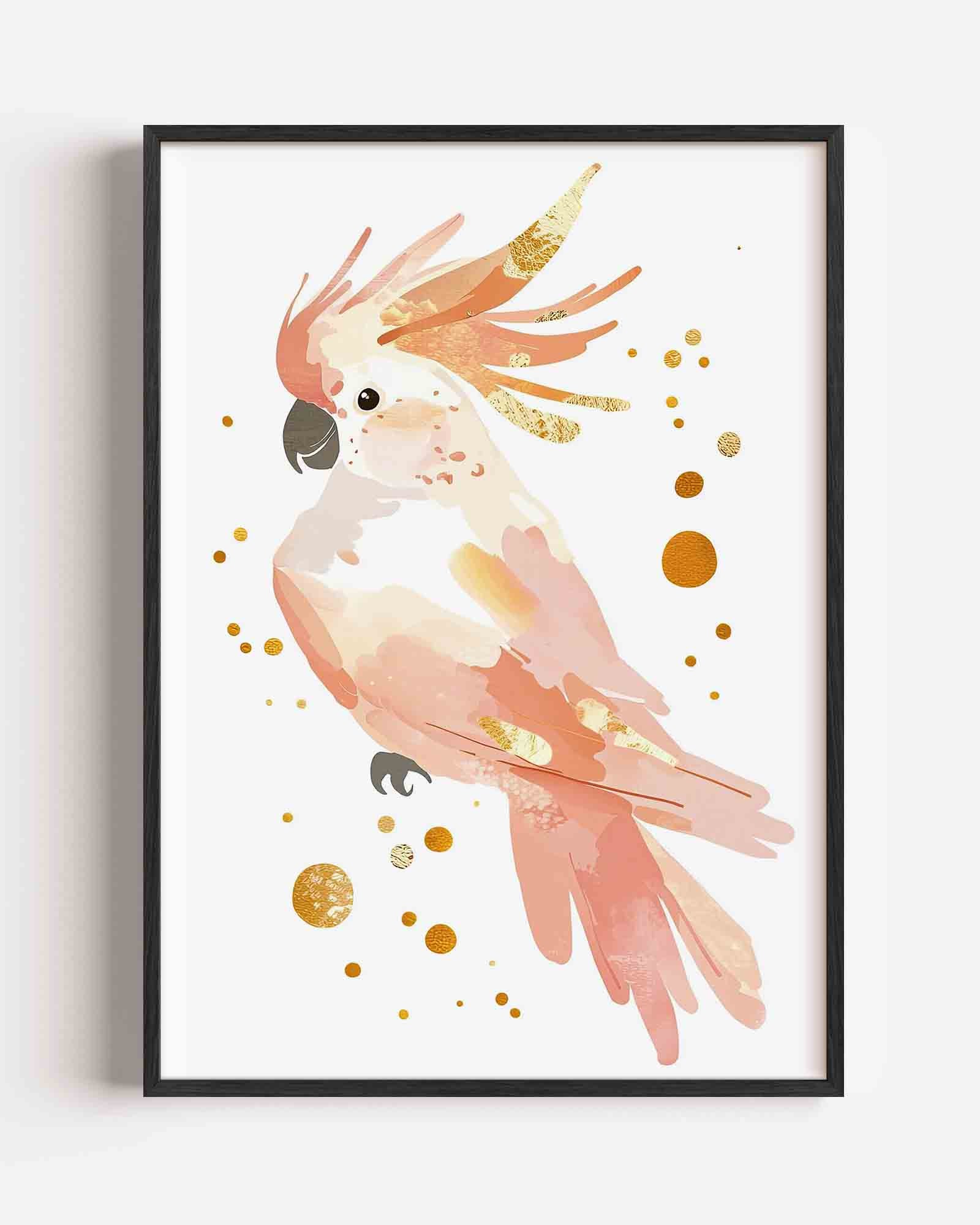 Papegaai met gouden accenten Poster