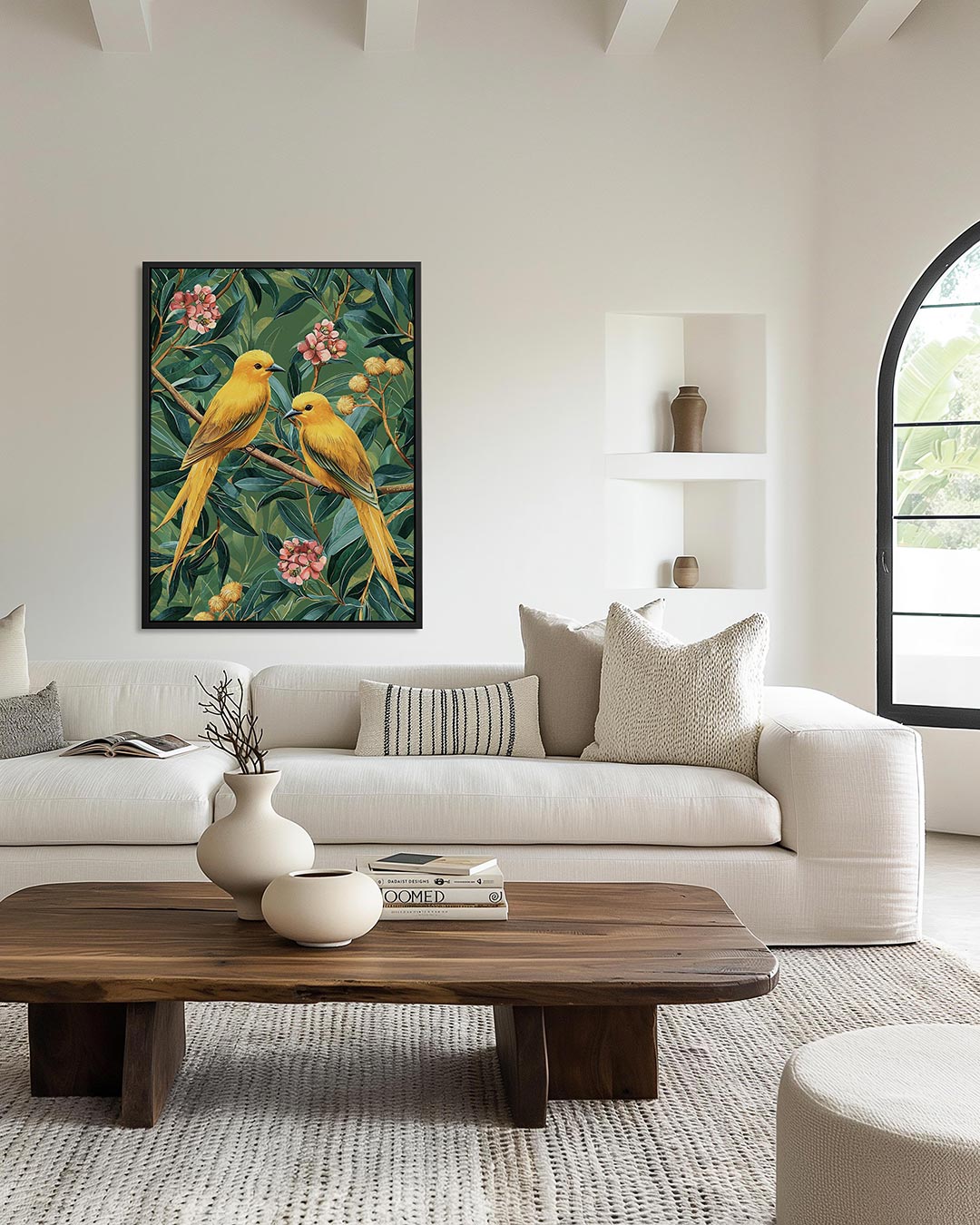 Vogels en bloemen Kunstwerk