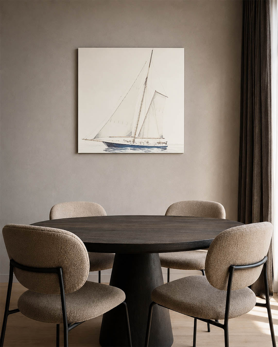 Zeilboot op zee Kunstwerk