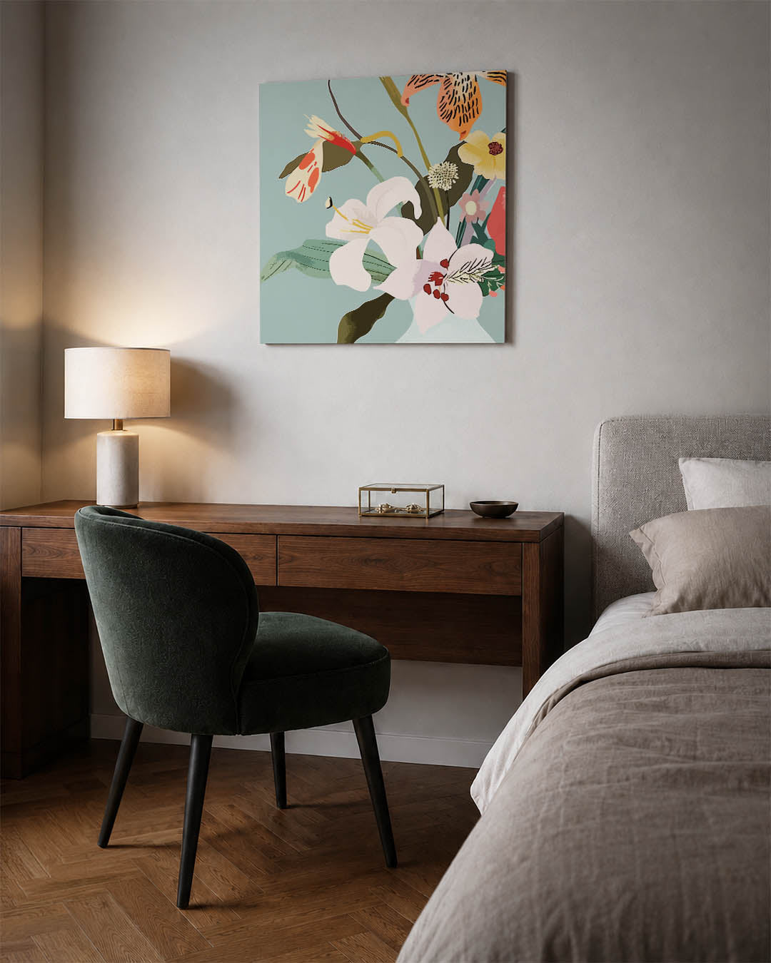 Bloemrijke compositie Kunstwerk