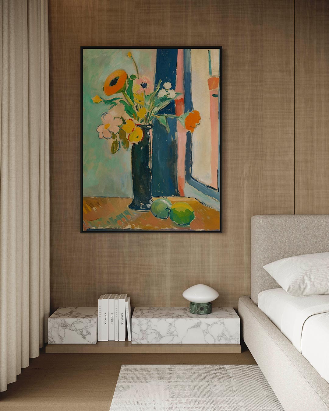 Bloemstilleven met vaas Kunstwerk