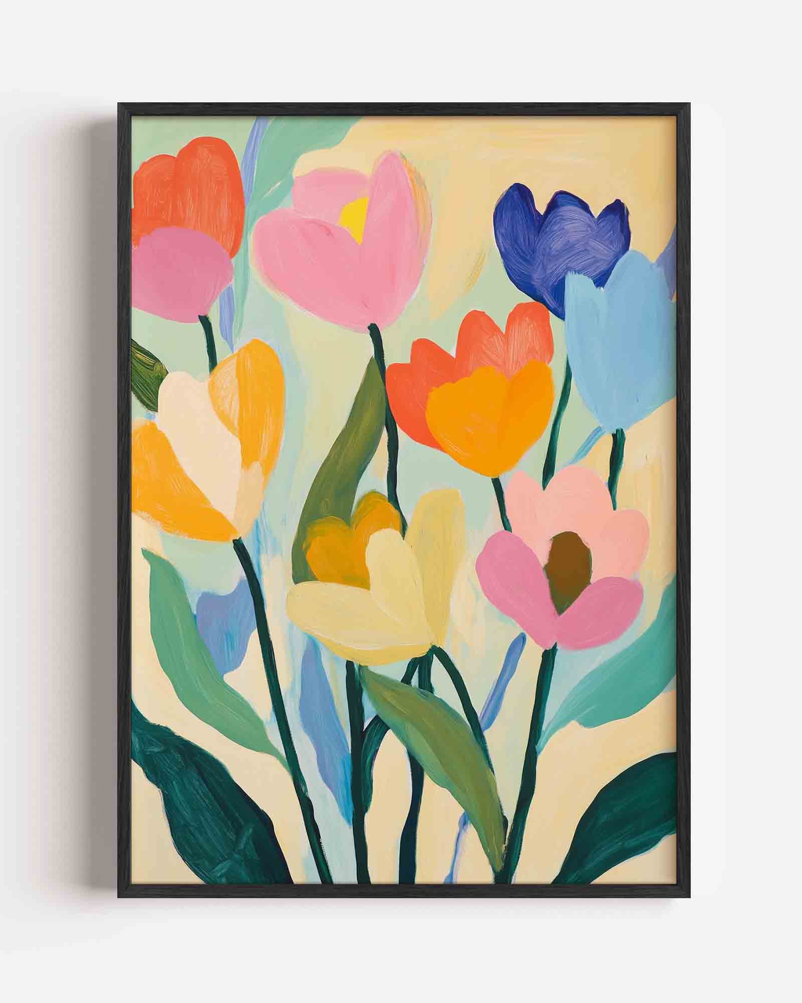 Bloemen in levendige kleuren Poster