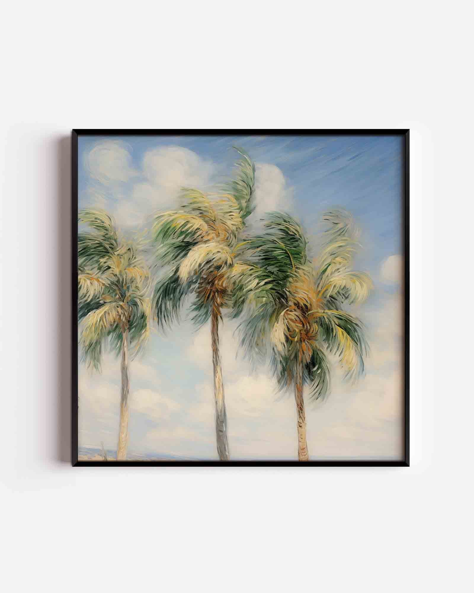 Palmbomen in de wind Poster