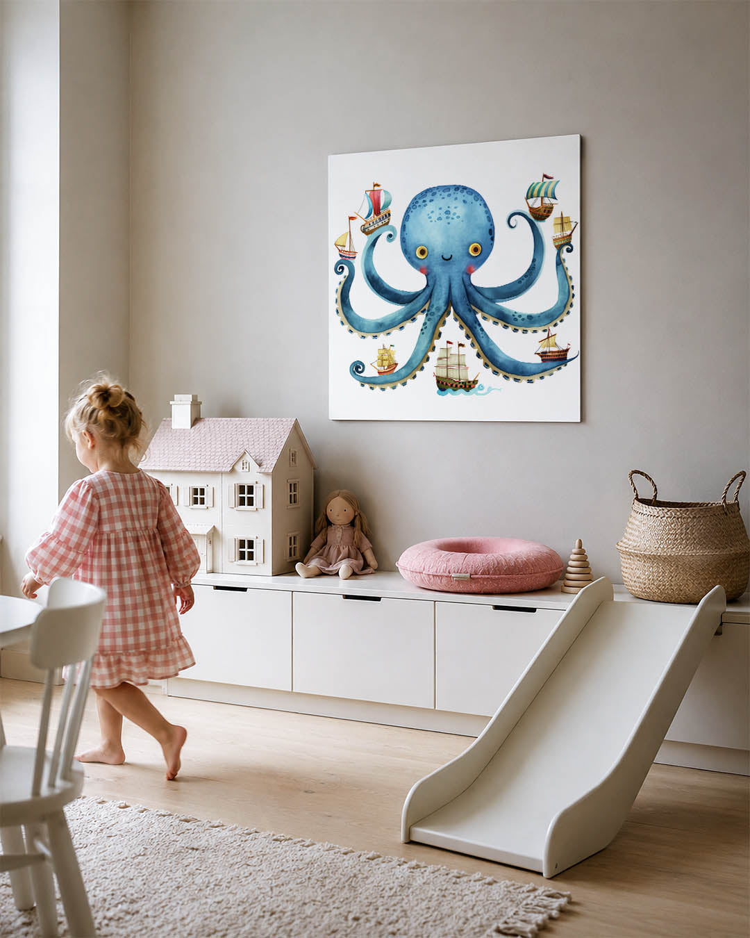 Vrolijke octopus illustratie Kunstwerk
