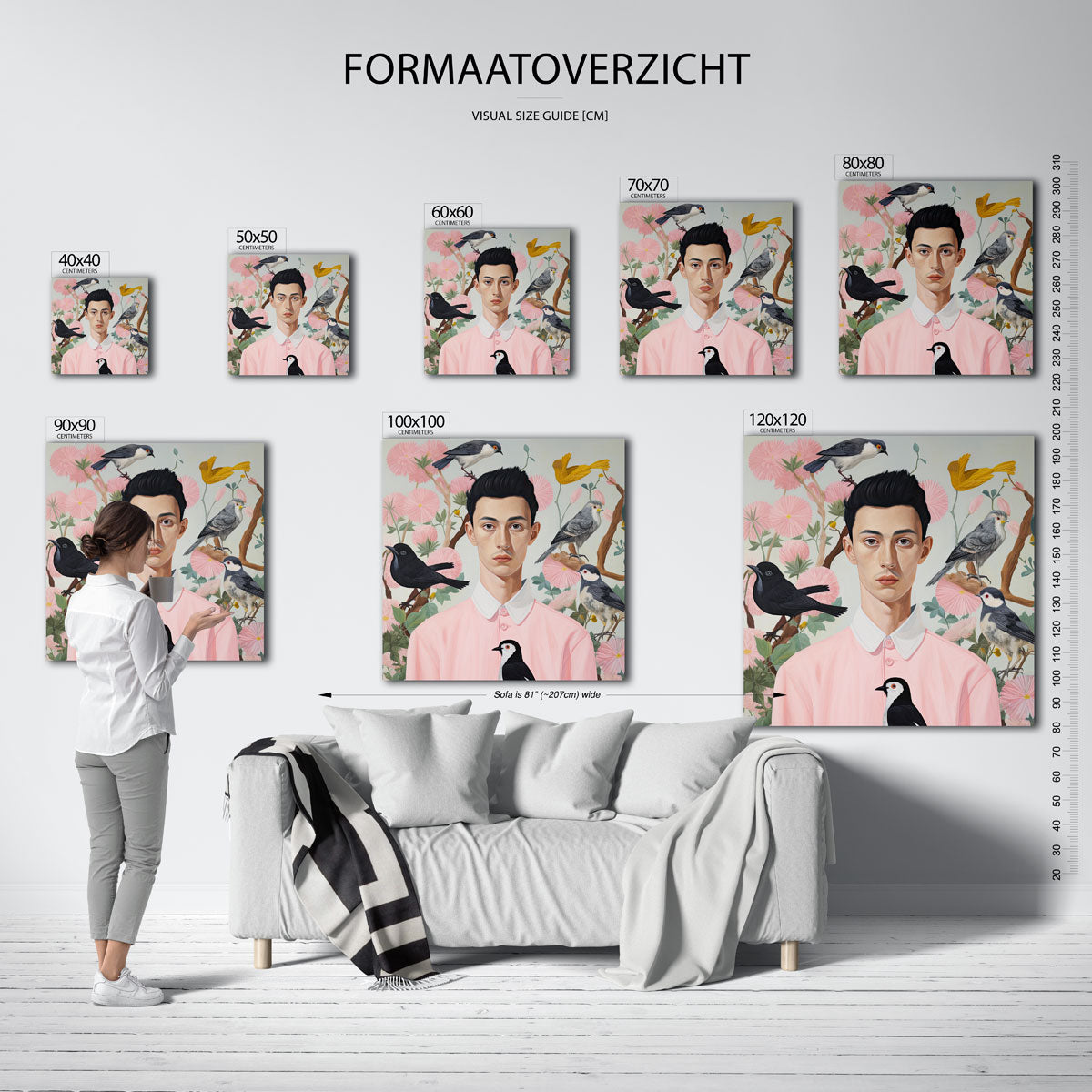 Man met vogels Poster