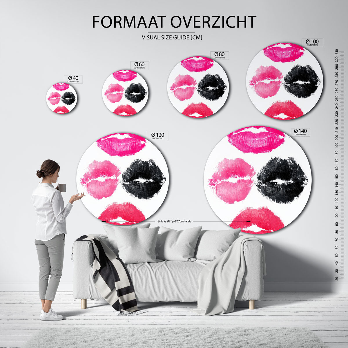 Lippenafdrukken Muurcirkel