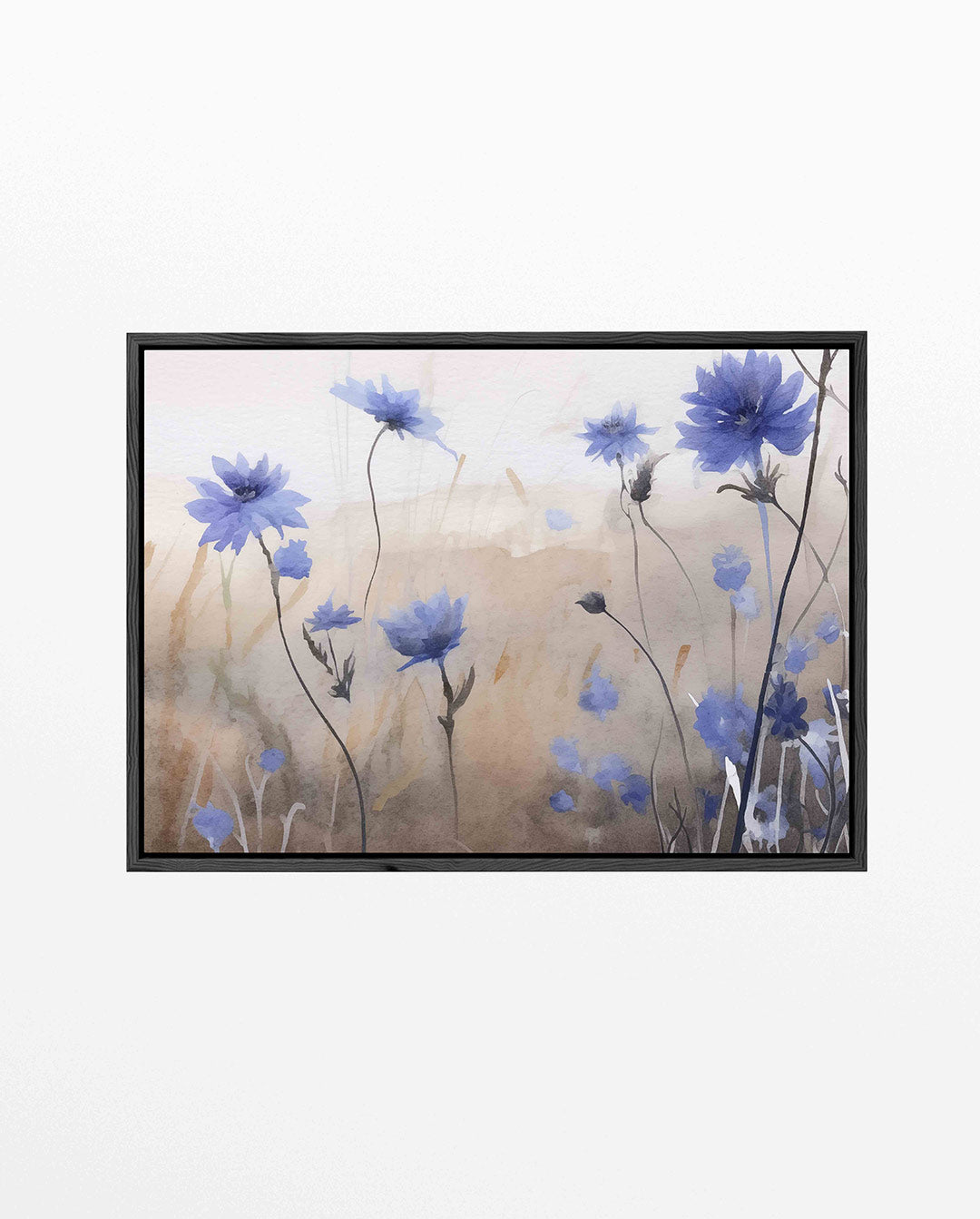Bloemen in blauwtinten Kunstwerk