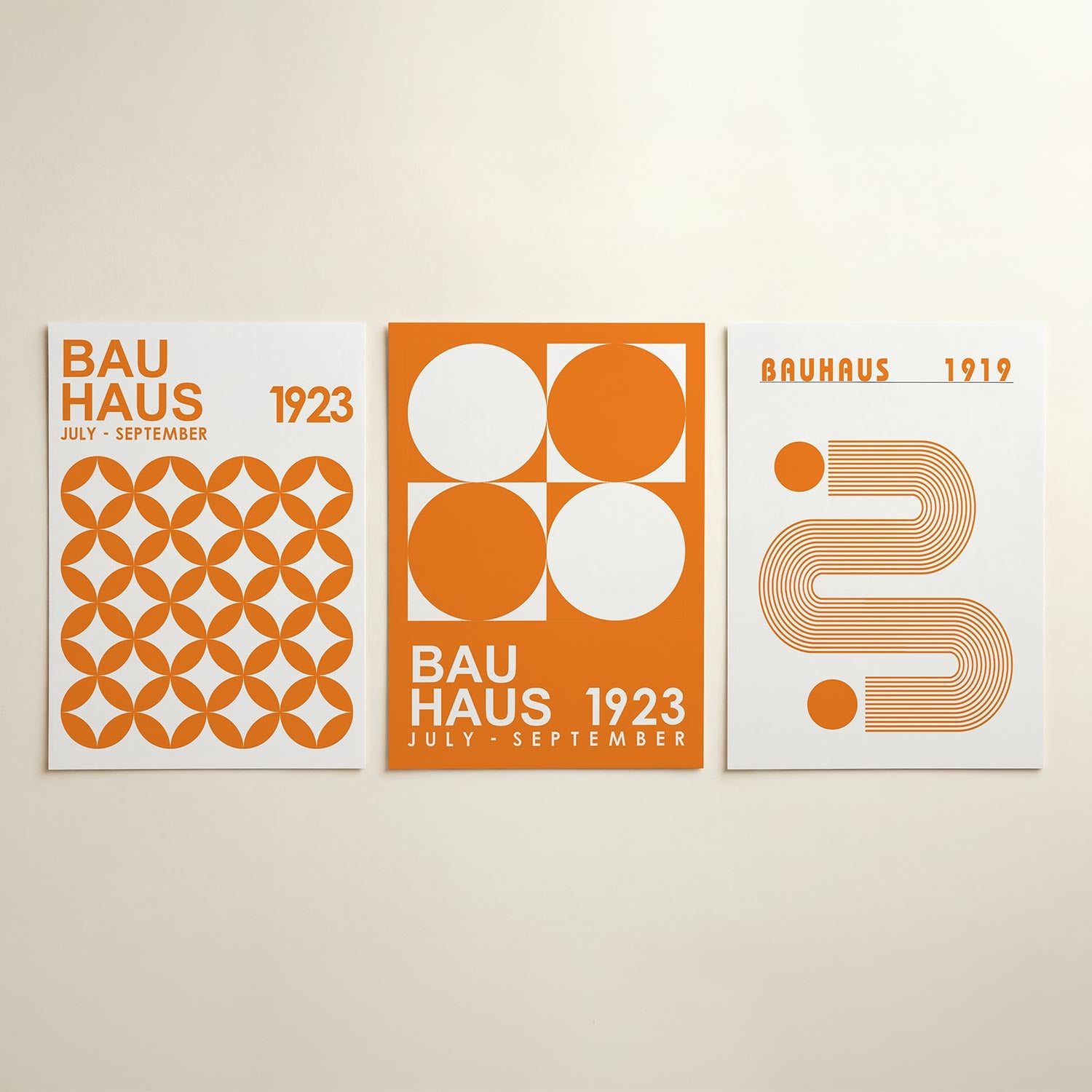Oranje cirkelpatroon Posterset