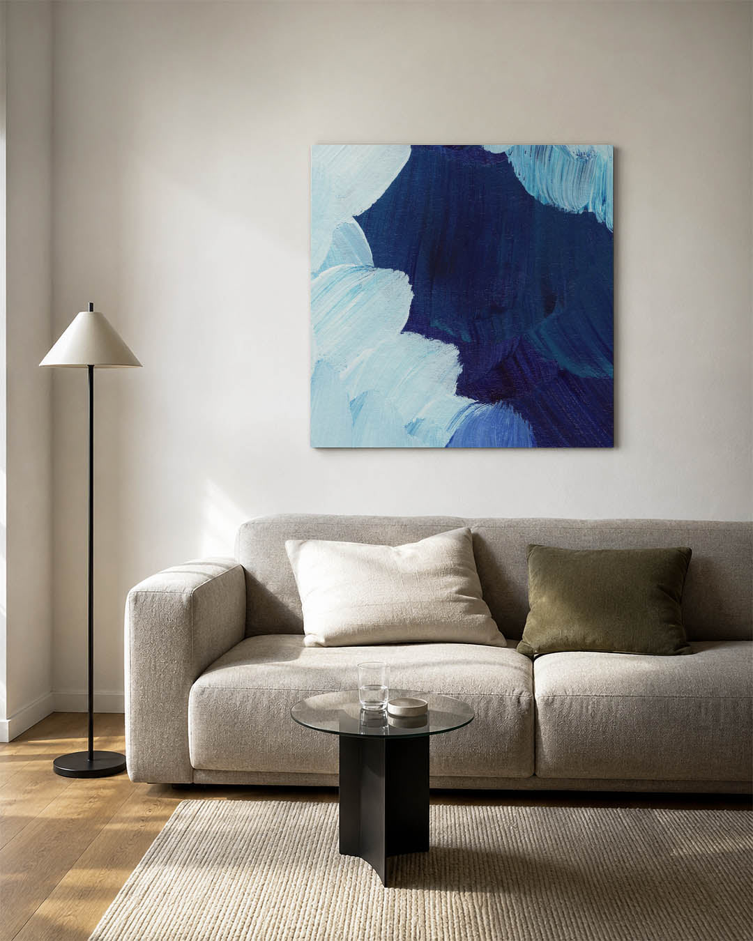 Dynamische blauwtinten Kunstwerk