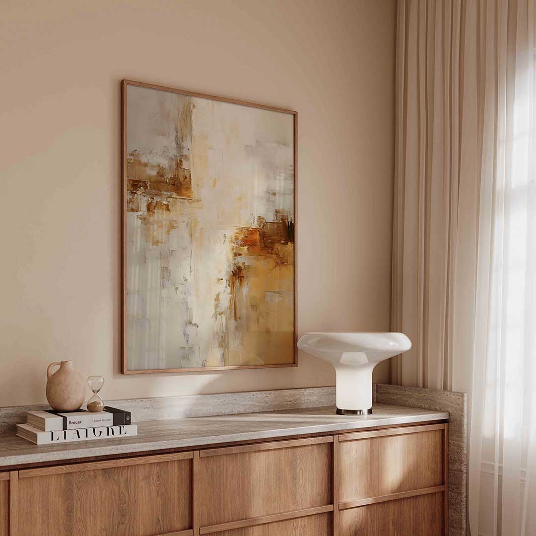 Abstracte beige en bruine Poster