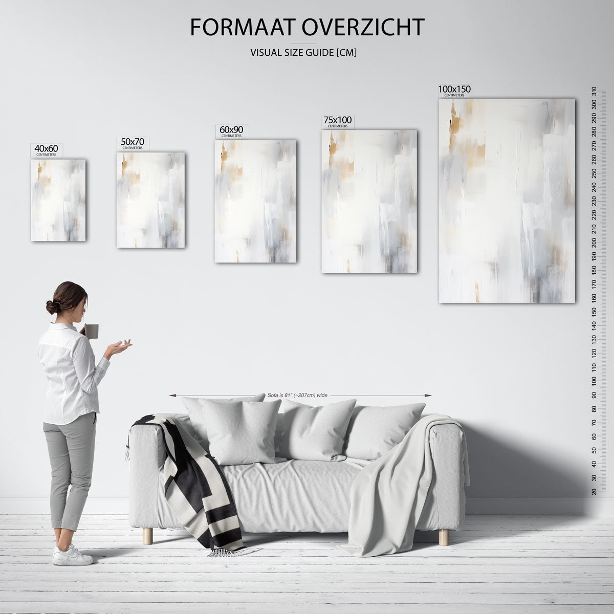 Subtiele kleurencompositie Kunstwerk