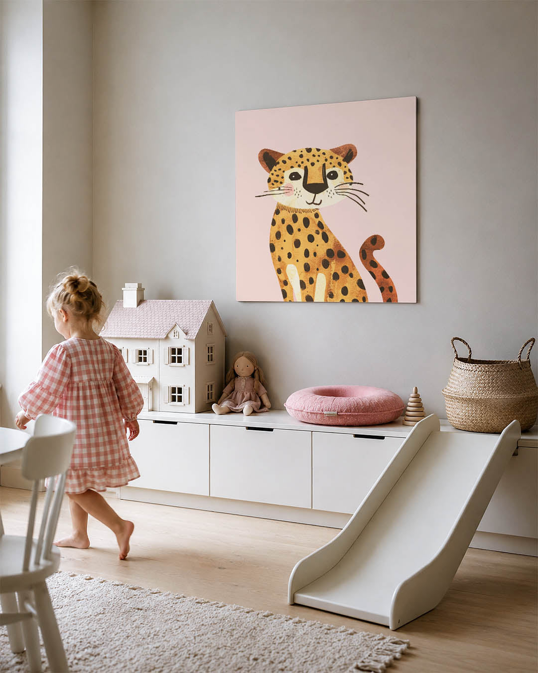 Vrolijke luipaard illustratie Kunstwerk