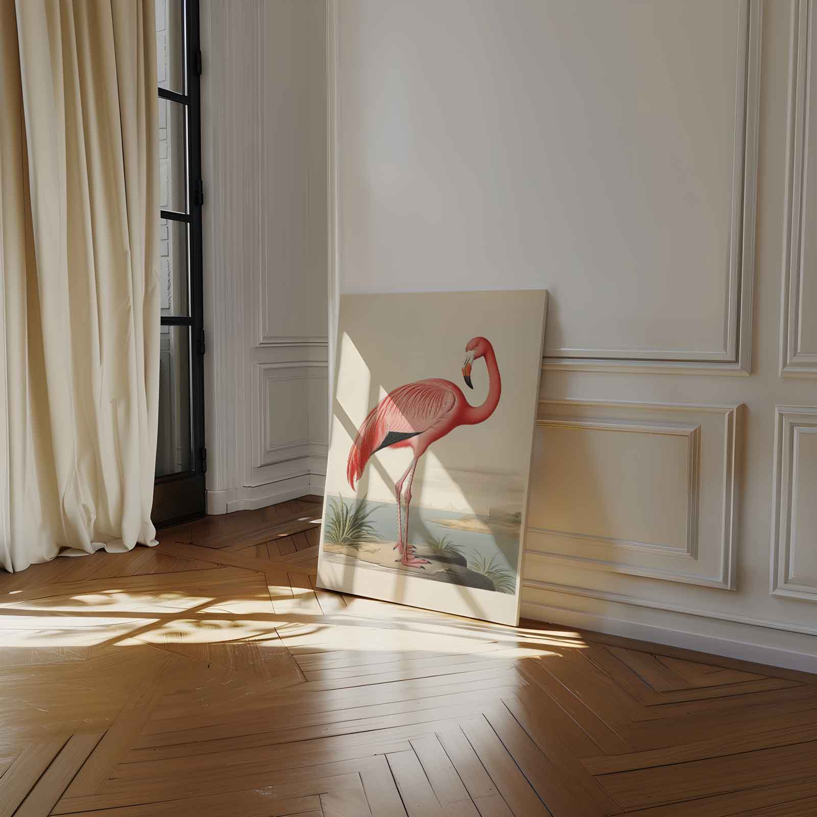 Elegante Flamingo Print Kunstwerk-canvas-dibond-plexiglas-wanddecoratie-WallArtistic