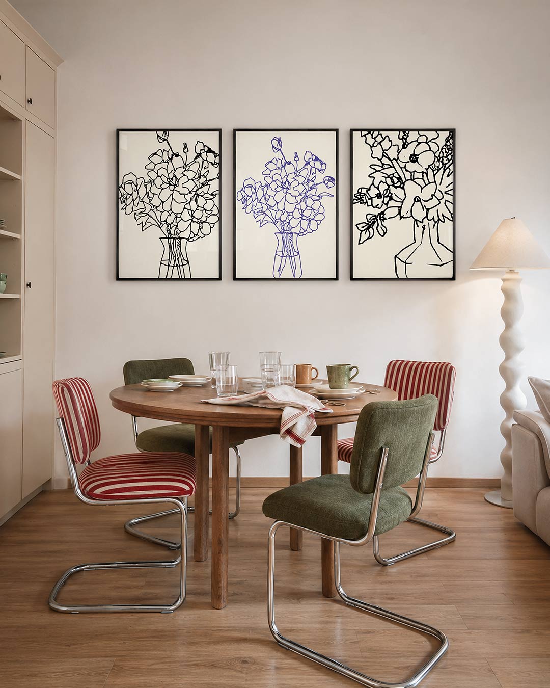 Lijnbloemen Posterset