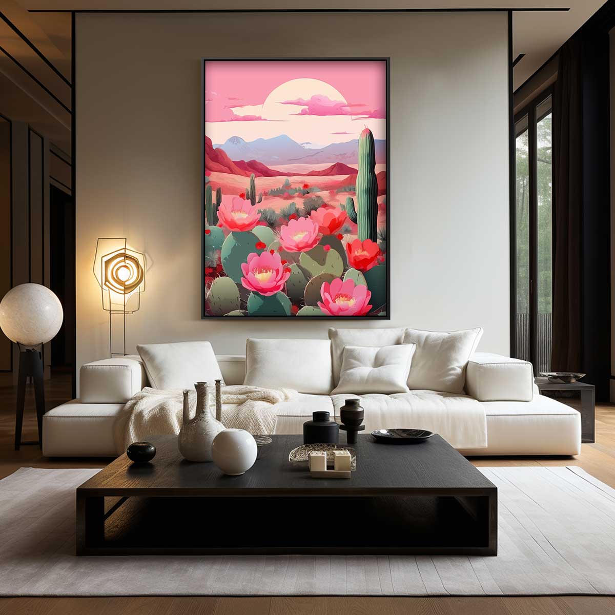 Woestijnbloemen in Bloei Kunstwerk-canvas-dibond-plexiglas-wanddecoratie-WallArtistic