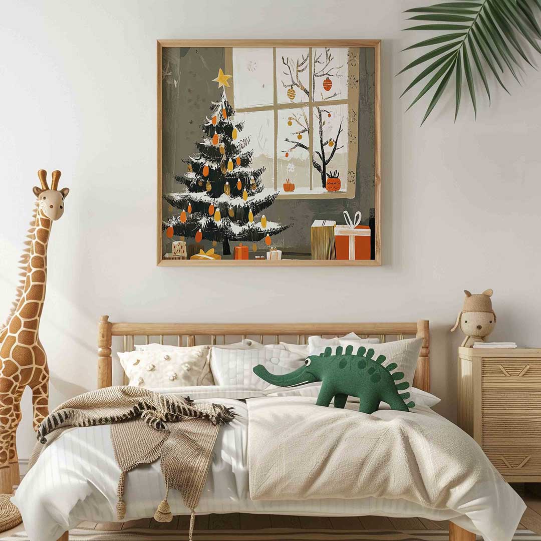 Kerstboom en cadeaus Poster