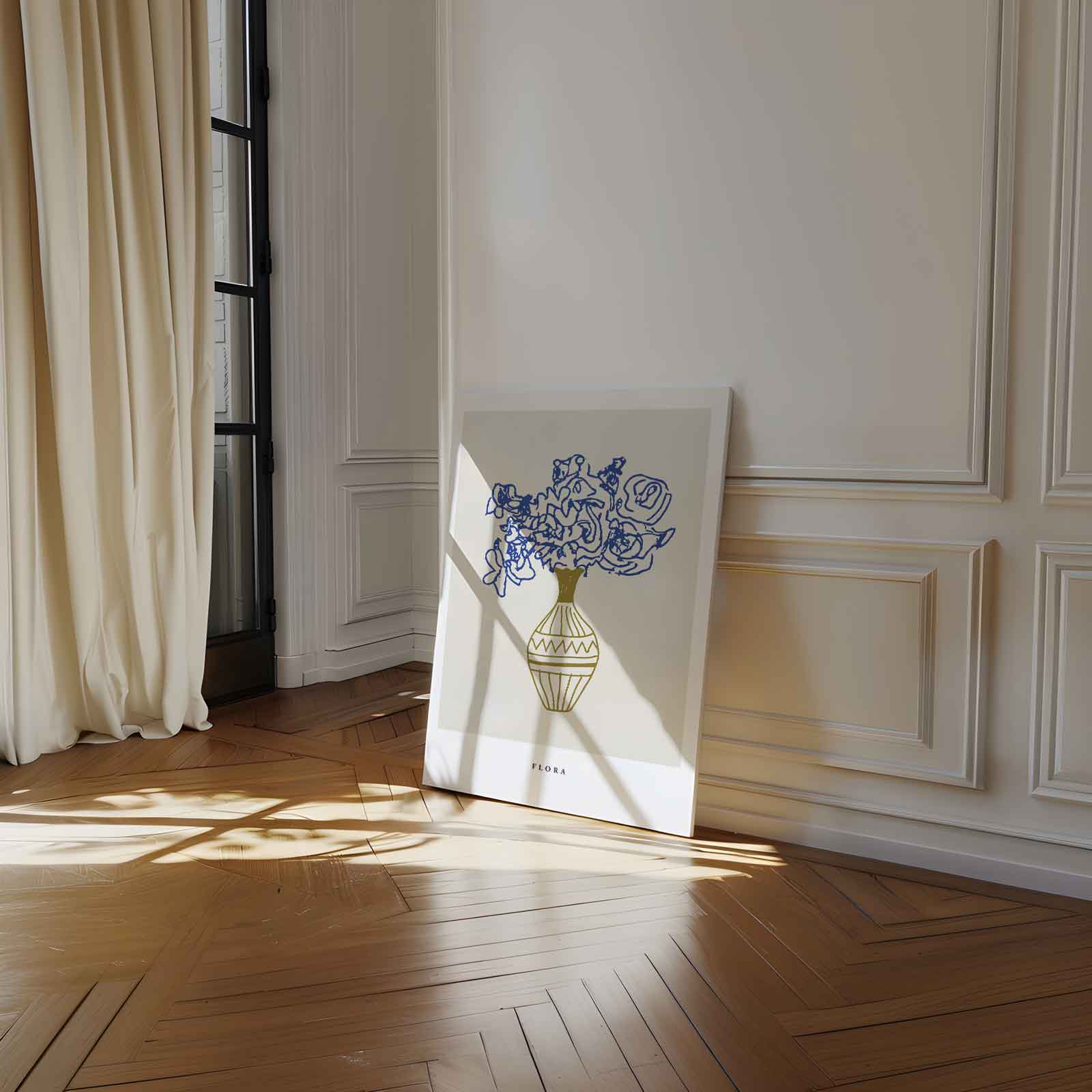 Kleurrijke Bloemen in Elegante Vaas Kunstwerk-canvas-dibond-plexiglas-wanddecoratie-WallArtistic