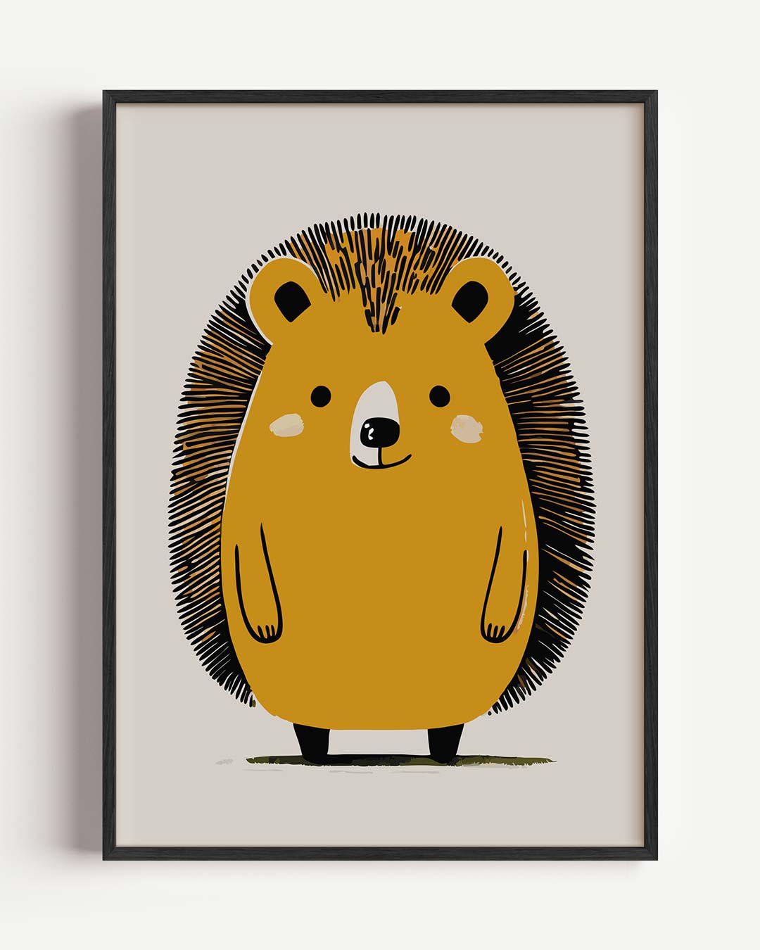 Schattige Egel Illustratie Poster-WallArtistic