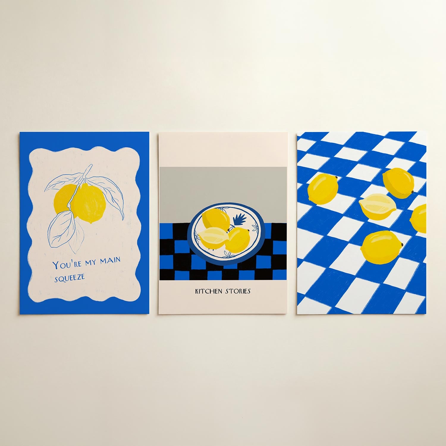 Citroen en blauw Posterset