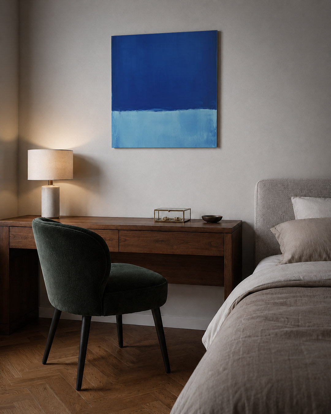 Kleurrijke blauwe vlakte Kunstwerk