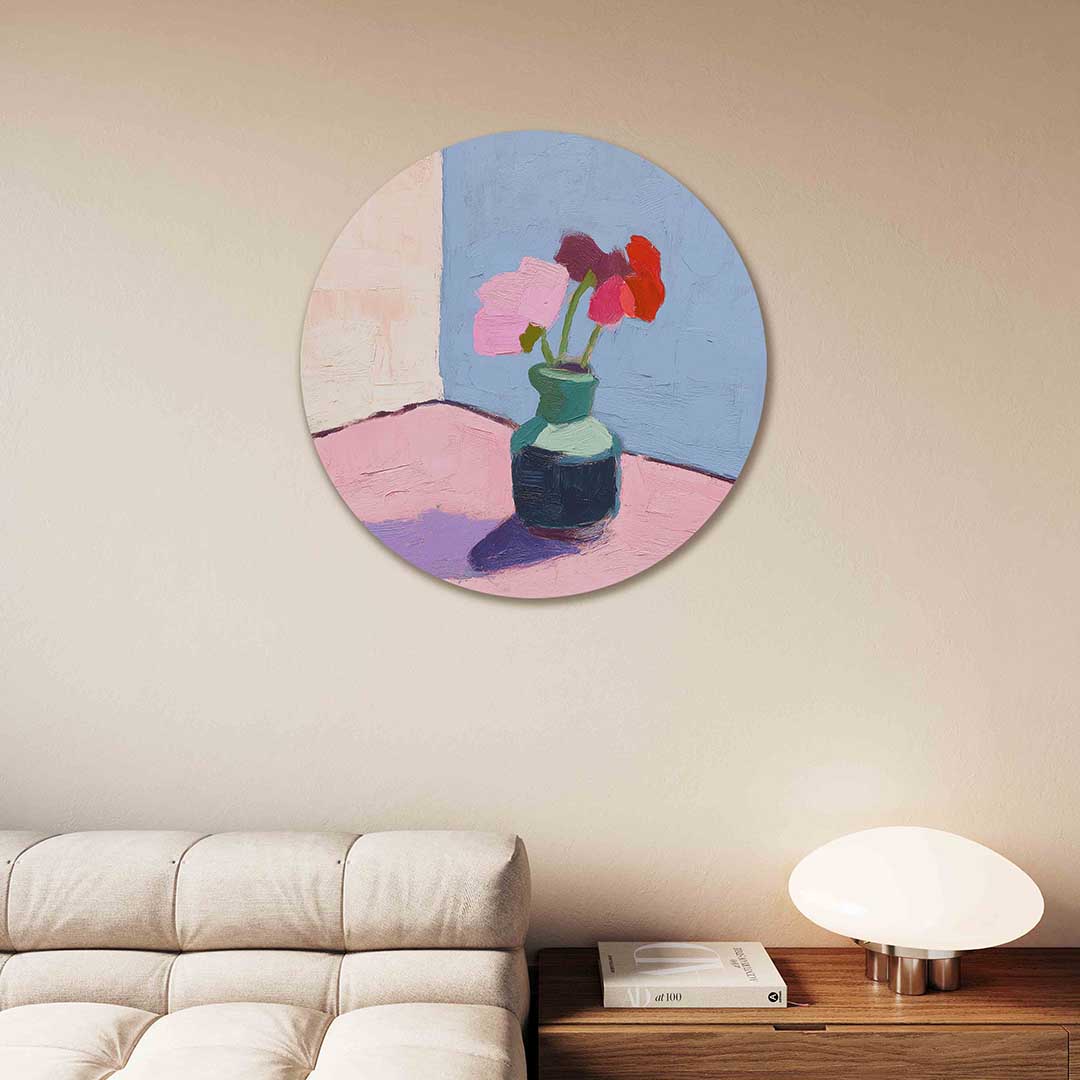 Bloemen in vaas Muurcirkel