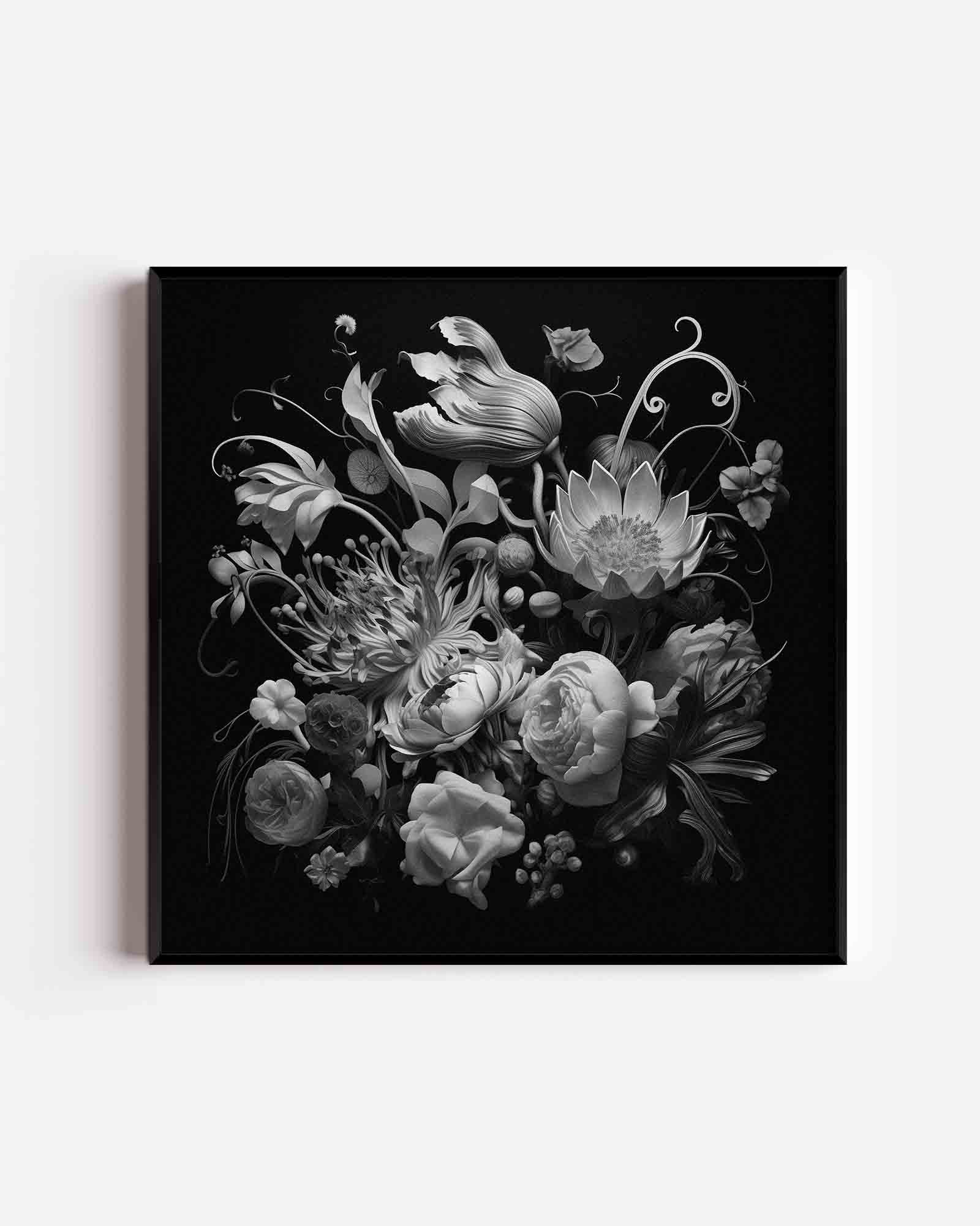 Bloemen in zwart wit Poster