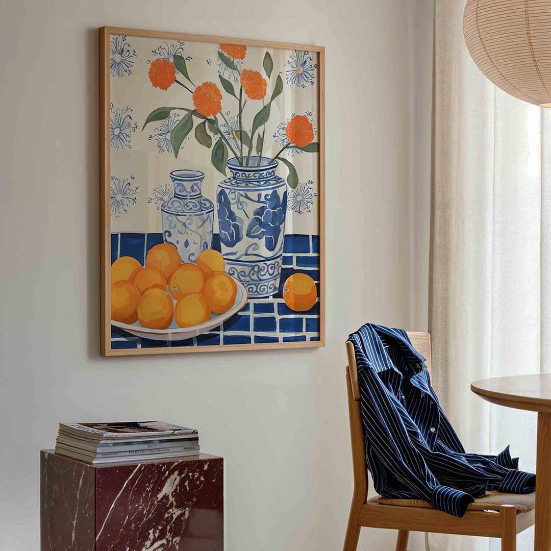 Bloemen en fruit Poster