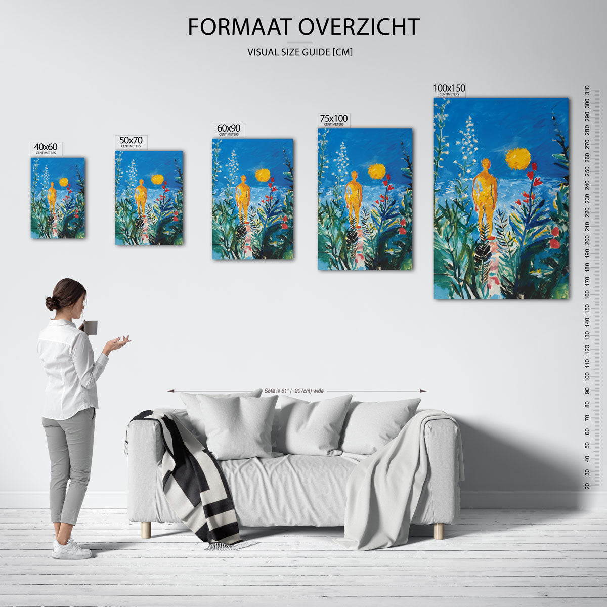 Kleurrijke natuurfiguur Kunstwerk