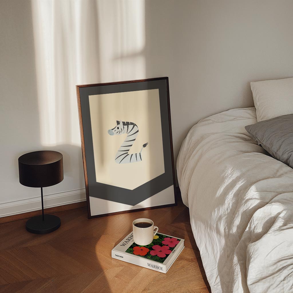 Speelse Zebra Alfabet Poster-WallArtistic