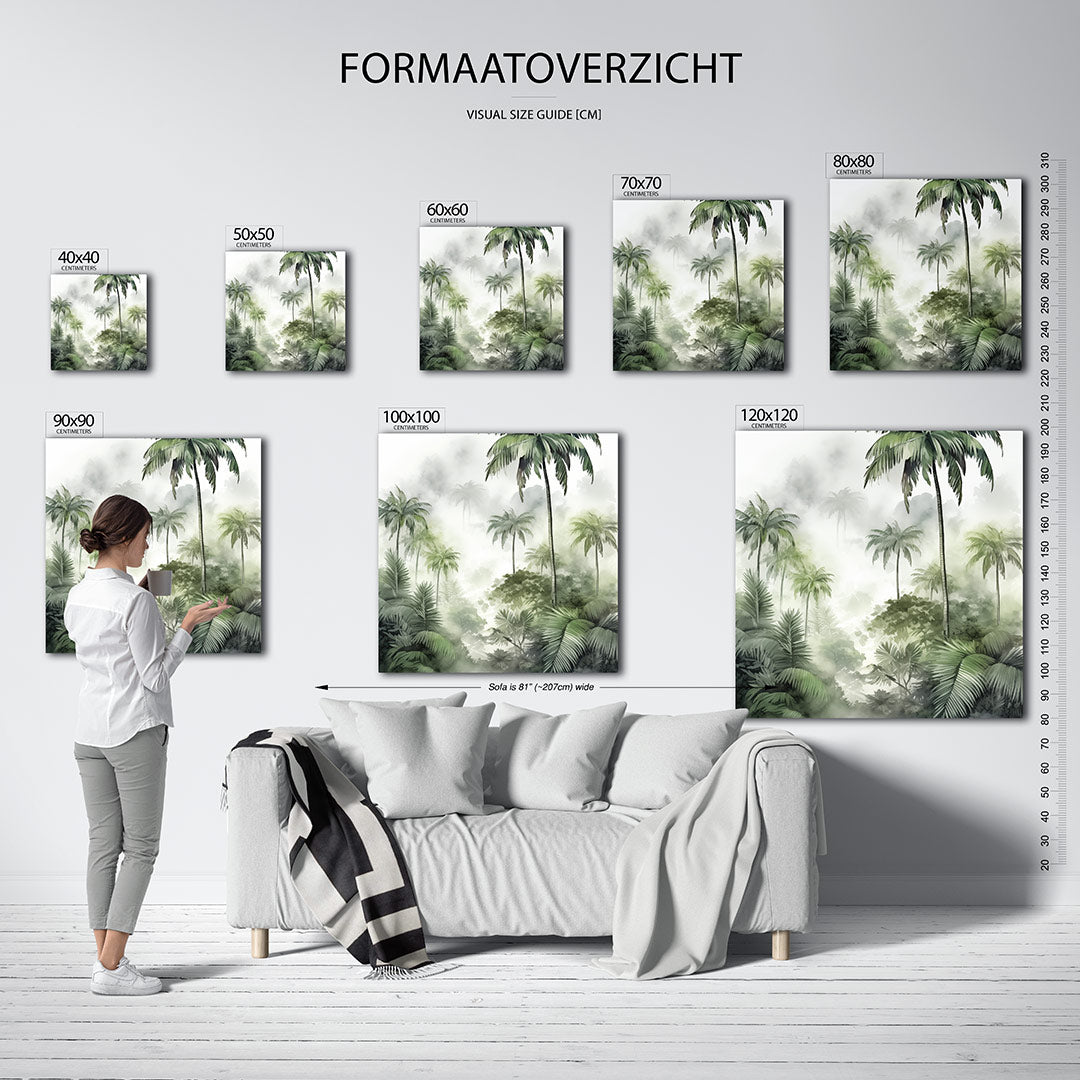 Tropisch groen landschap Kunstwerk