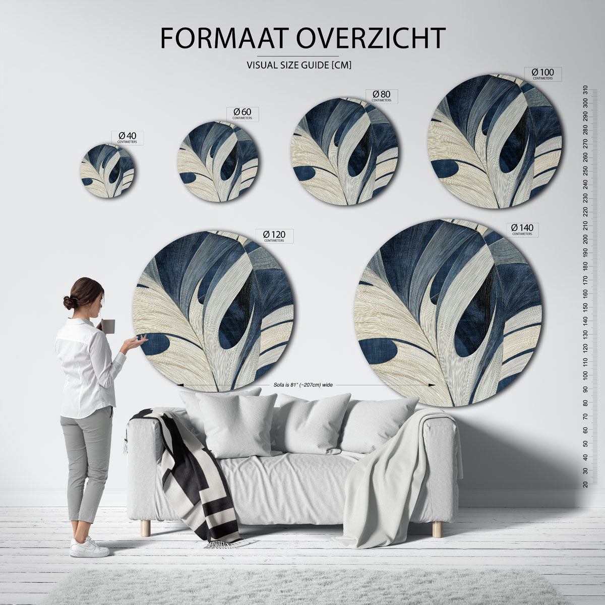 Abstracte vormen Muurcirkel