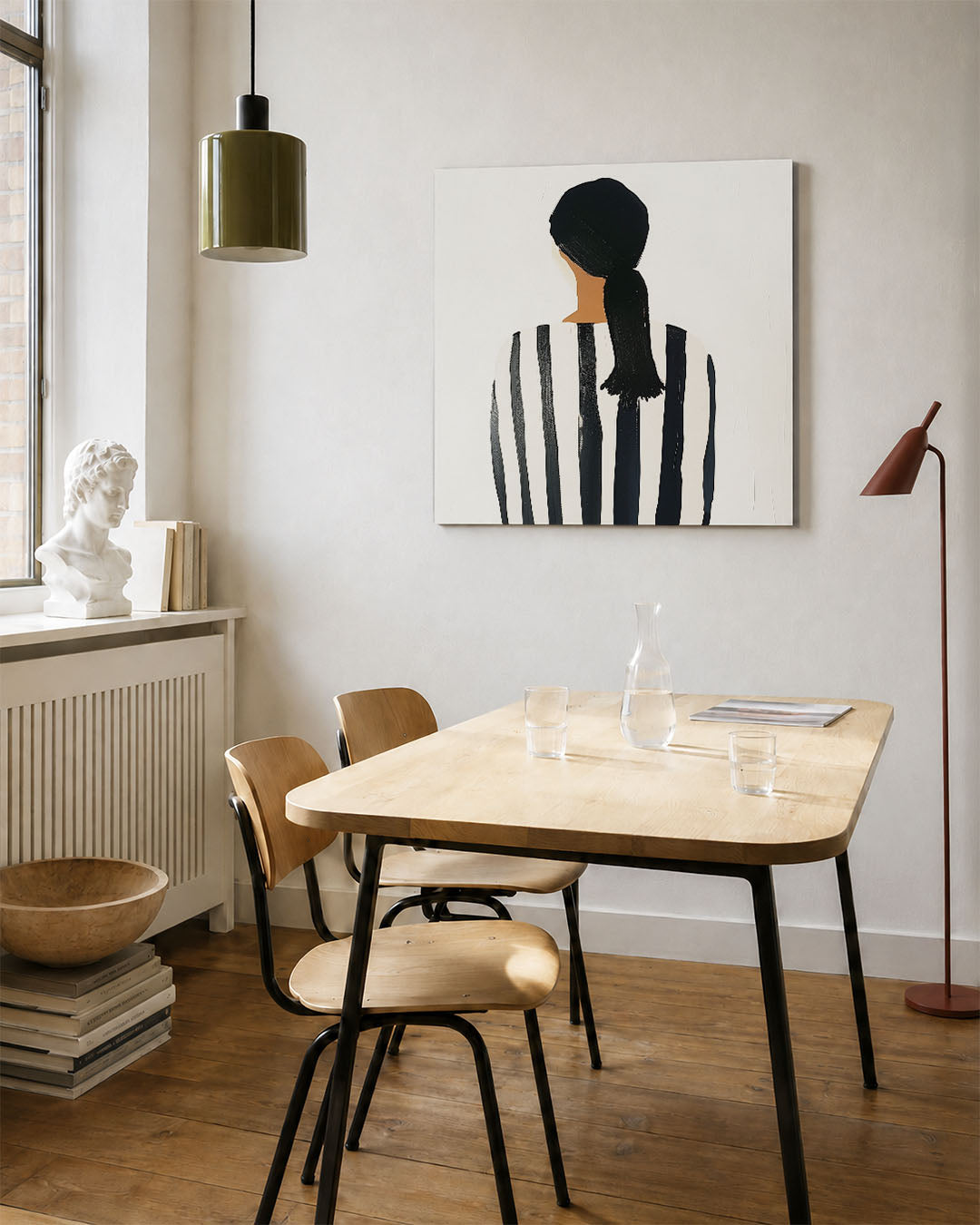Gestreepte rugfiguur Kunstwerk