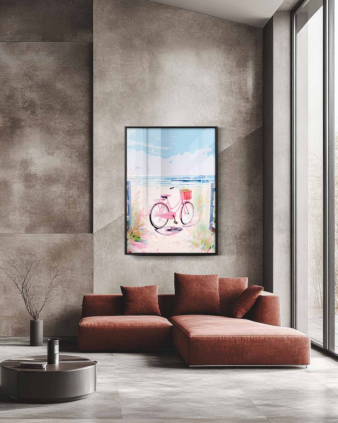 Fietstocht naar het Zeezicht Kunstwerk-canvas-dibond-plexiglas-wanddecoratie-WallArtistic