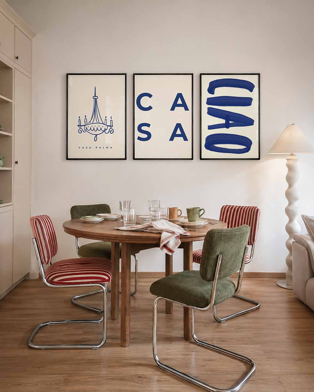 Lijnenspel kroonluchter Posterset