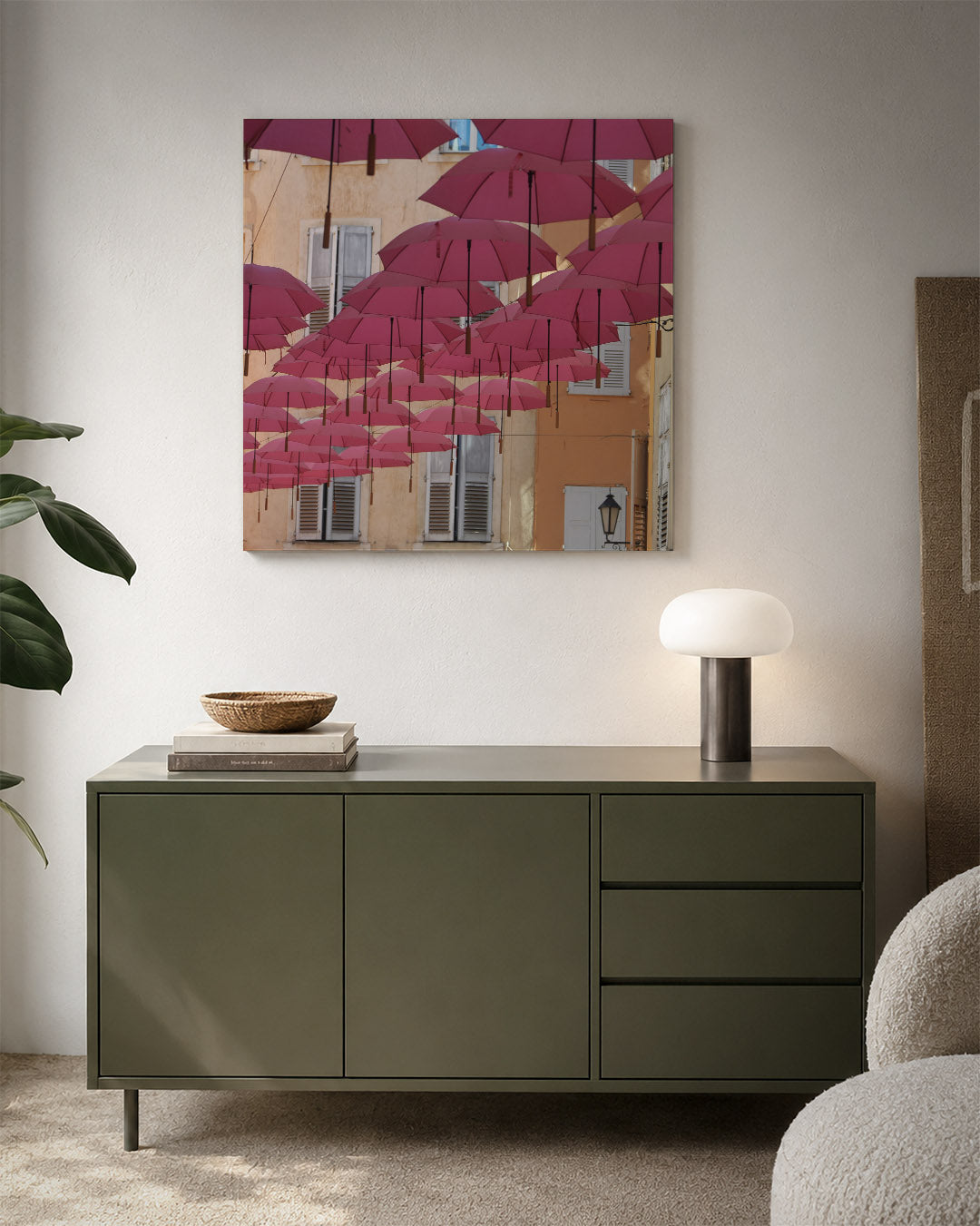Vrolijke paraplu's Kunstwerk
