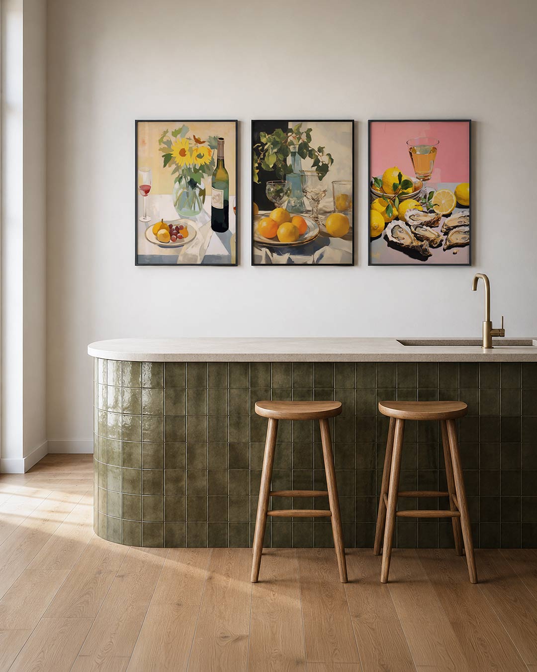 Zonnige tafelsetting Posterset