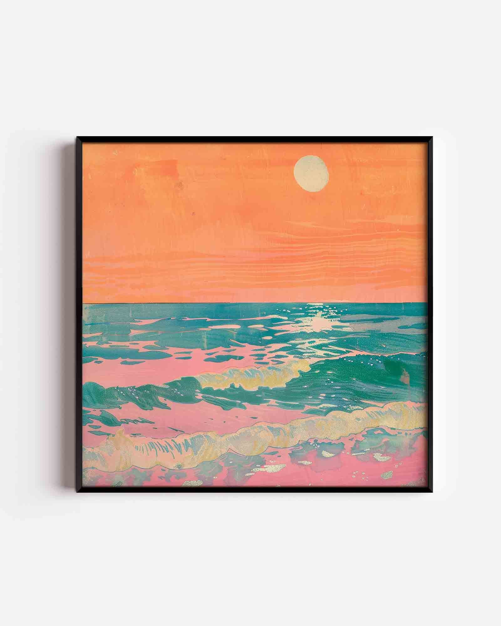 Zonsondergang boven zee Poster