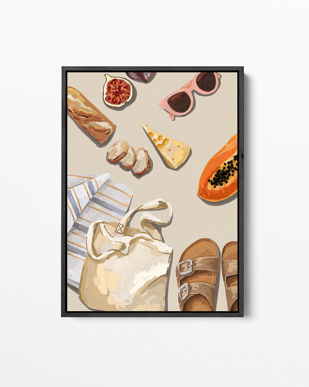 Zomerse picknick illustratie Kunstwerk