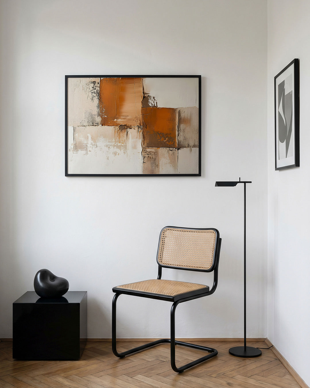 Abstracte oranje en beige vlakken Poster