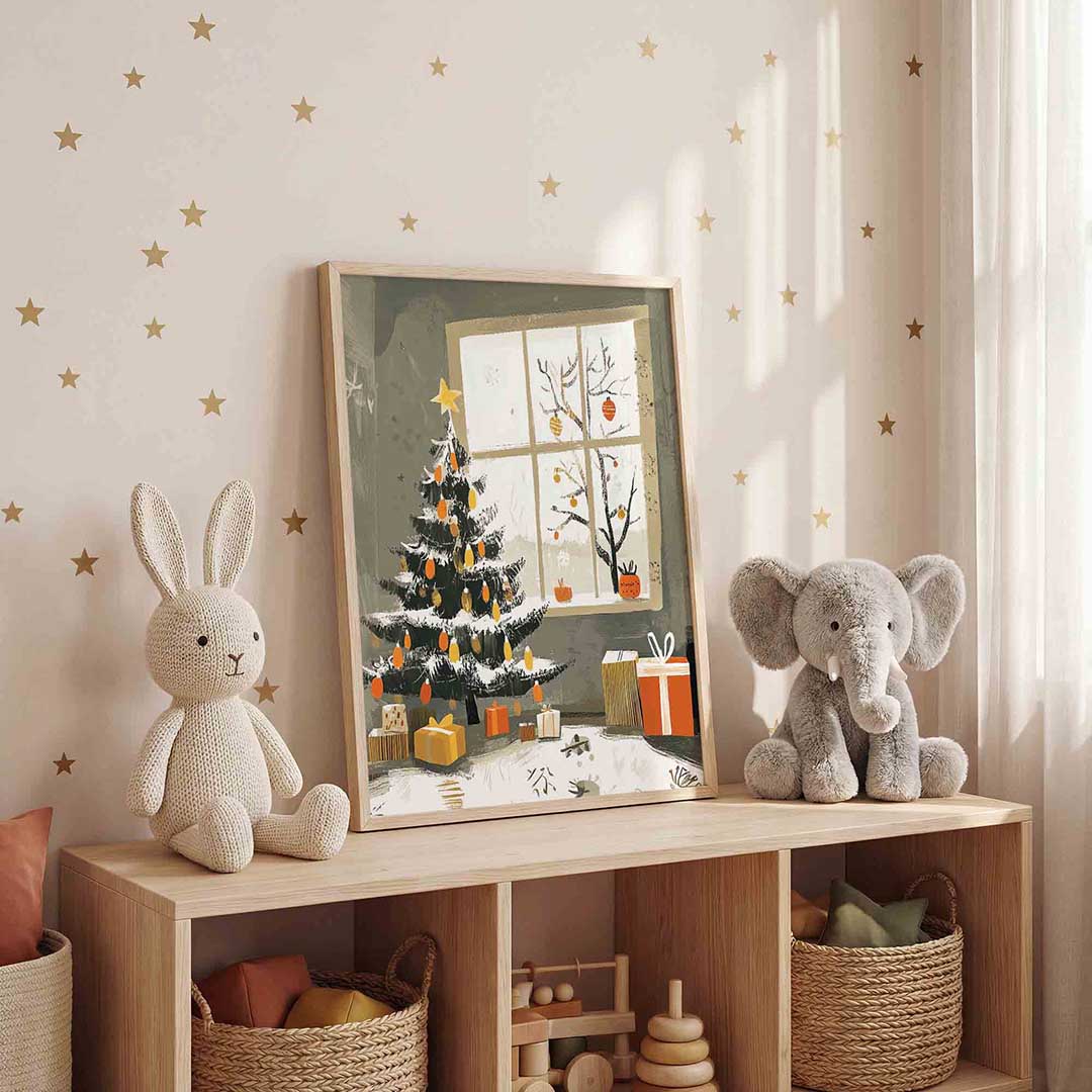 Kerstboom en cadeaus Poster