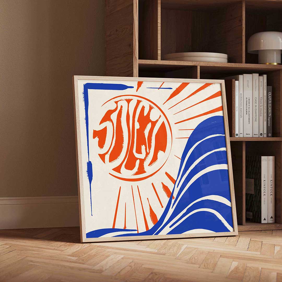 Zon en golven Poster