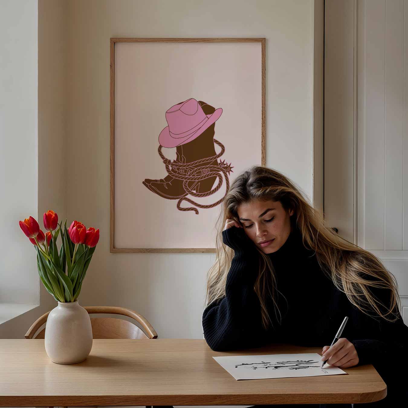 Stoere Cowboy Chic Poster-WallArtistic