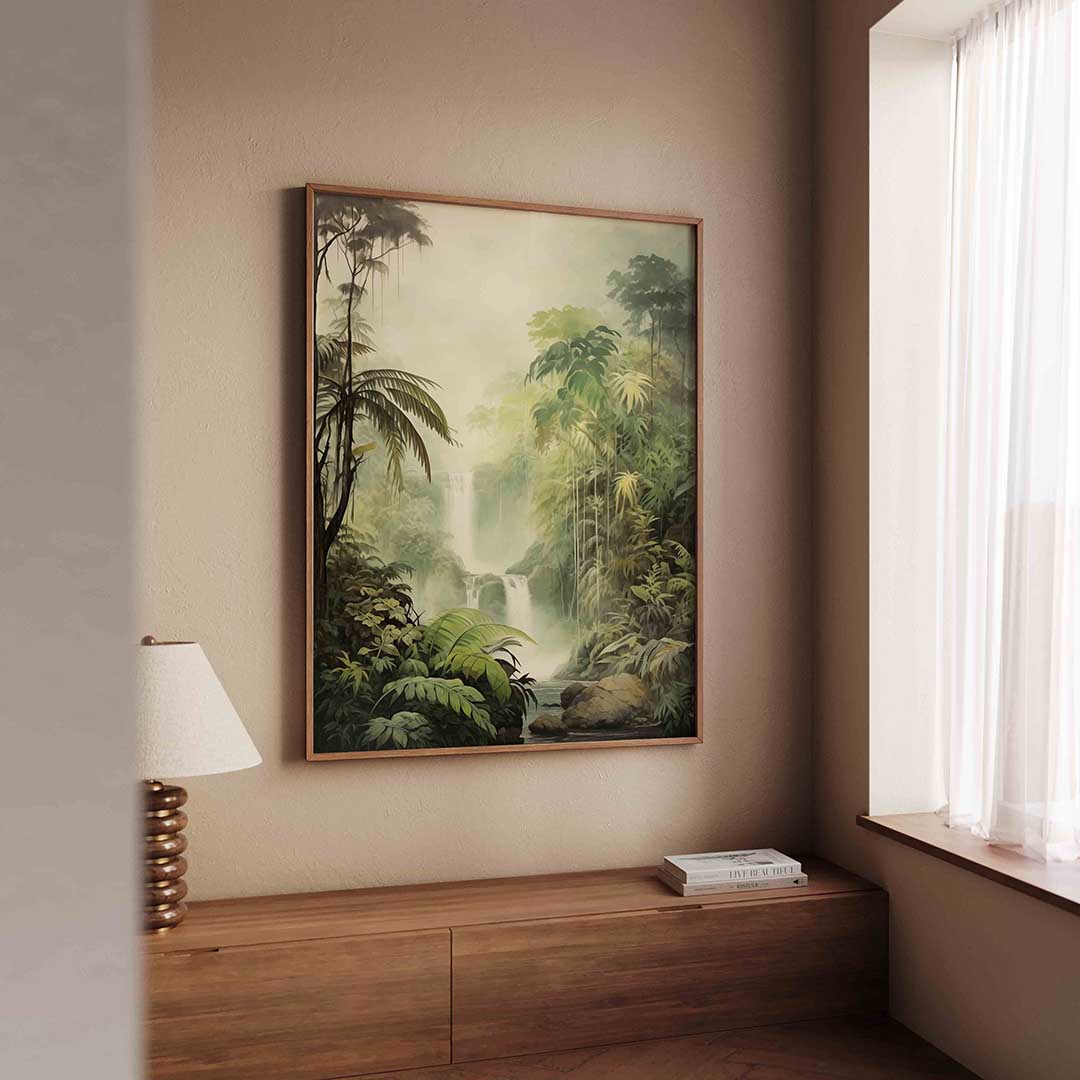 Waterval en jungle Poster