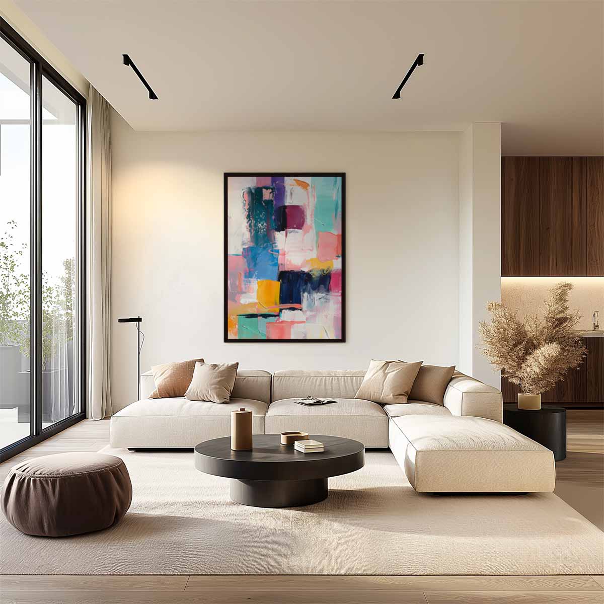 Kleurenfeest op Canvas Kunstwerk-canvas-dibond-plexiglas-wanddecoratie-WallArtistic