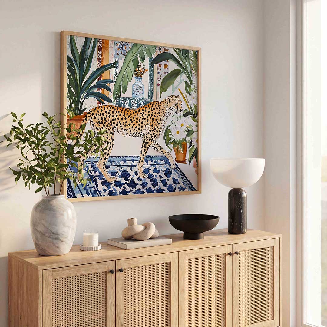 Luipaard en planten Poster